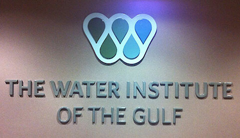 Sign in lobby of The Water Institute of the Gulf