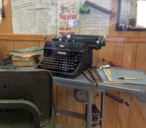 Desk-and-typewriter