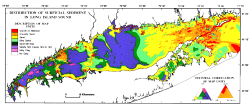 Surficial sediment distribution in Long Island Sound
