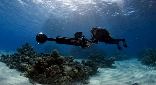 Catlin Seaview Survey camera in use at Heron Island on the Great Barrier Reef