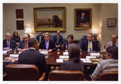 Several scientists were appointed to serve as members of the National Commission on the BP Deepwater Horizon Oil Spill and Offshore Drilling, which is shown briefing President Obama on the BP oil spill in 2011 (Photo provided by Don Boesch(far left))