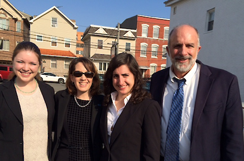 Long Island Sound report card team gathered together inÂ Newark, NJ Ironbound District following the report card releases:Â (left to right; Suzi Spitzer, Caroline Donovan, Alex Fries, Bill Dennison.