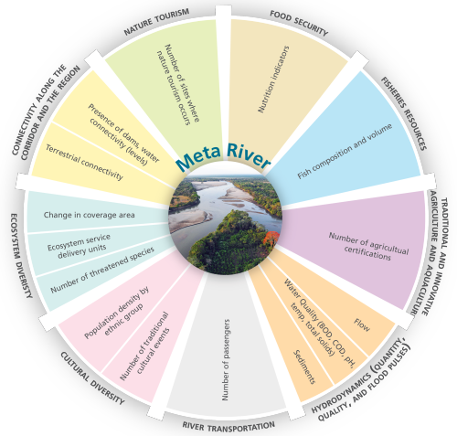 Fifteen indicators were chosen for the Meta River Report Card.