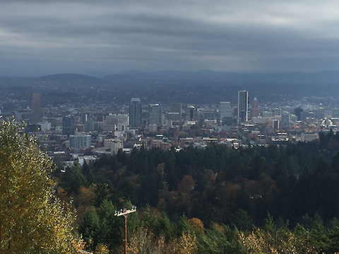 Portland Cityscape as seen from the Pittock Mansion.