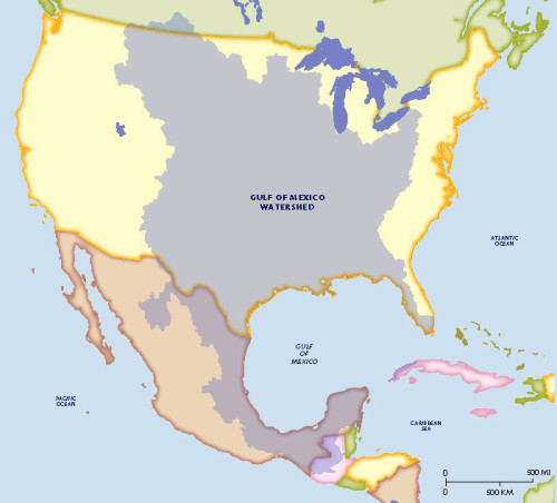 The watershed for the Gulf of Mexico