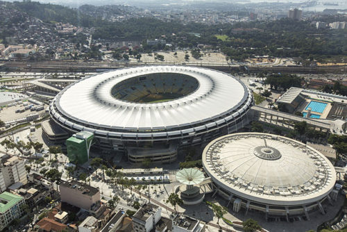 Maracanã Stadium in Rio de Janeiro has been used for both local and international football games. It was the venue for the finals for the 2014 FIFA World Cup hosted by Brazil.