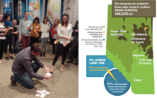 Course participants play SNAP to identify values and threats within Alberta. Photo: Caroline Donovan and 