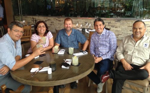 Afsoon, Eugenio, Alfredo, and Heath enjoying a margarita after our meetings.