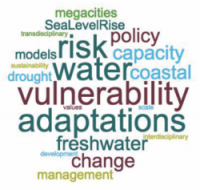 A word cloud derived from project descriptions and results suggests a diversity of project impacts and results