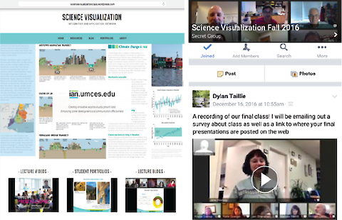 The Science Visualization course website from the Spring 2016 MEES classÂ and a Facebook group page created for the Fall 2016 Non-MEES class wereÂ used.