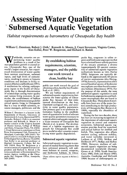 Assessing Water-Quality with Submersed Aquatic Vegetation (Page 1)
