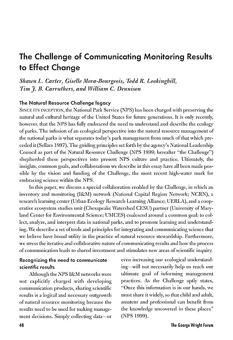 The challenge of communicating monitoring results to effect change (Page 1)