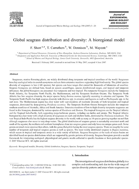 Global seagrass distribution and diversity: A bioregional model (Page 1)