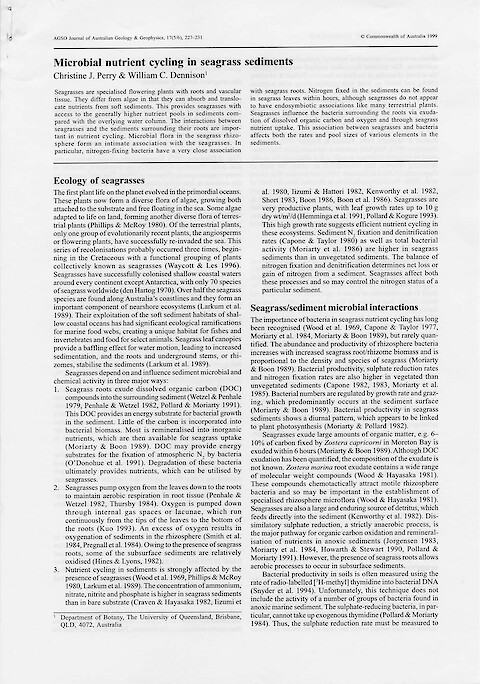 Microbial nutrient cycling in seagrass sediments (Page 1)