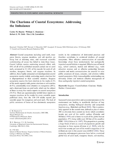 The charisma of coastal ecosystems: addressing the imbalance (Page 1)