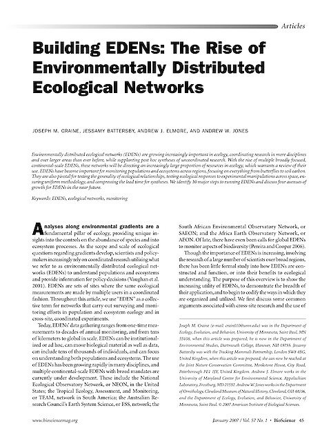 Building EDENs: The rise of environmentally distributed ecological networks (Page 1)