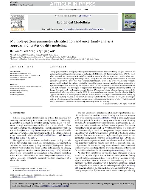 Multiple-pattern parameter identification and uncertainty analysis approach for water quality modeling (Page 1)