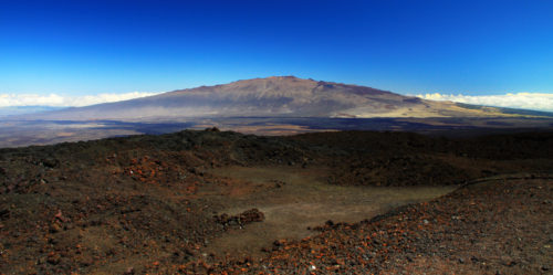 View of Mauna Kea from Mauna Loa observatory. Photo credit: wikimedia