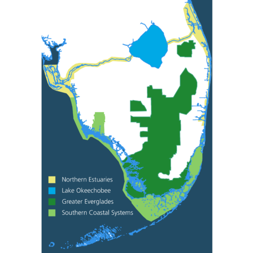 Everglades restoration encompasses four regional ecosystems.