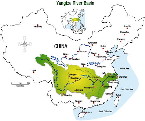 Wuhan is located along the central part of the Yangtze River. Image credit: google.