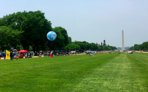 Crowds gathering on Independence Avenue for the People,  Climate March. Image Credit: Emily Nastase