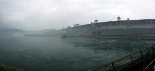 View of the Three Gorges Dam from the north bank of the Yangtze River. Image credit: Simon Costanzo