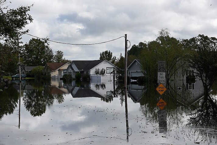 Flooding in a South Carolina neighborhood.