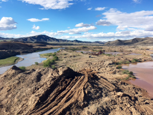 Tuul River adjacent to gold mining. Photo credit Bill Dennison