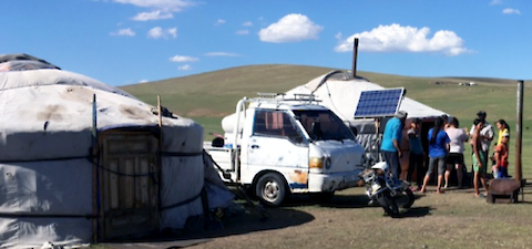 Mongolian gers and solar panels. image credit Bill Dennison