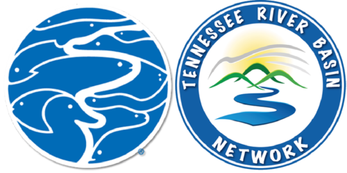 The two logos. To the left is the aquarium logo, and to the right is the TRBN logo. Image credits here and here