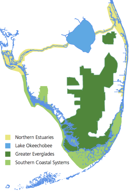 Four regions of the Florida Everglades