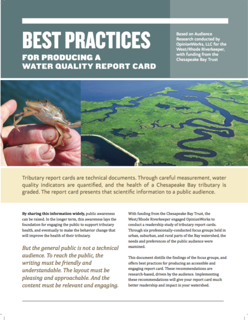 Title cover of the best practices report.