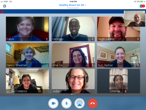 Smiling course participants called into class from many time zones!