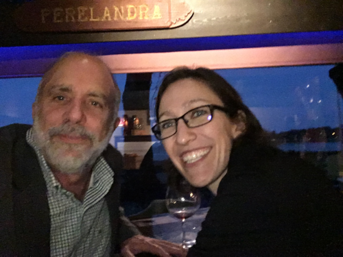 Bill Dennison and Kelly Siman at reception following the Lake Erie Foundation board meeting.