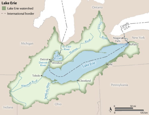Map of Lake Erie.