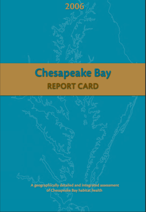 Front cover of the 2006 Chesapeake Bay Report Card.