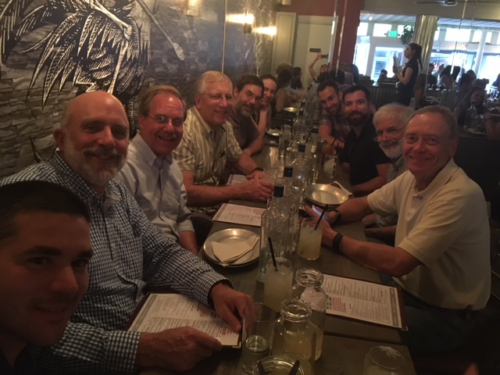 Enjoying dinner in Annapolis with Bob Orth, Bob,  long time colleagues Rich Batiuk and Ken Moore, and members of the SAV SYN team.