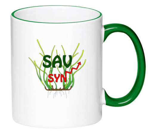 Coffee mug and logo created for the SAV-SYN team.