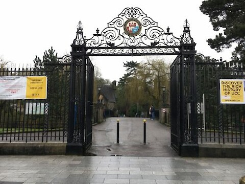 The University College Cork campus entrance gate. Image credit: Heath Kelsey