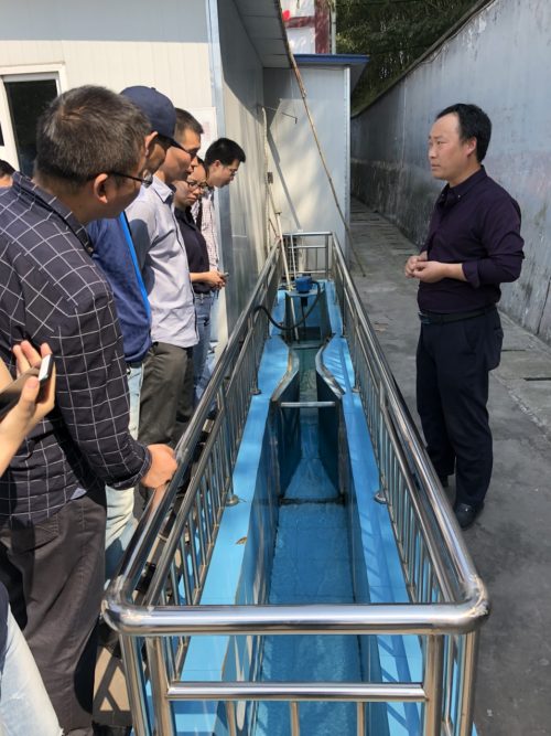Touring a local wastewater treatment plant that discharges into the Chishui River, near Changjiangcun in Guizhou Province, that had recently been upgraded to reduce nutrient loading. Image credit Simon Costanzo