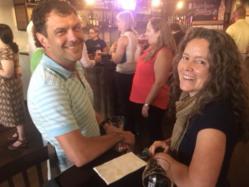 Shawn Carter and Shelley Crausbay enjoying the social event Happy Hour at the end of Day 1. Image credit Bill Dennison