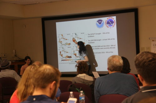 Odalys Martinez presenting drought data. Image credit James Currie.