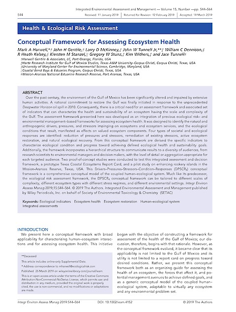 Conceptual Framework for Assessing Ecosystem Health (Page 1)