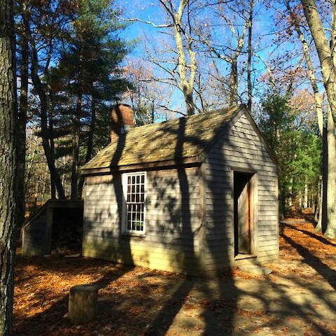 Henry David Thoreau's houseÂ atÂ Walden PondÂ inÂ Concord,Â Massachusetts.Â  (