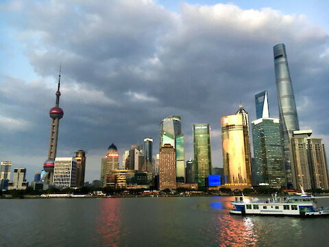 Figure 1. The Bund area of Shanghai. Many of the buildings in this area are constructed on filled wetlands, much of which was built in the 1980âs. Photo credit: Heath Kelsey.
