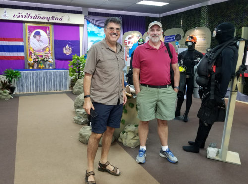 Dave Nemazie and Bill Dennison at the Royal Thai Navy Base exhibit room. Photo credit: Vanessa-Vargas Nguyen
