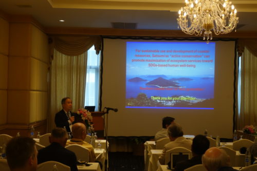 Dr. Osamu Matsuda discussing satoumi as a form of active conservation.