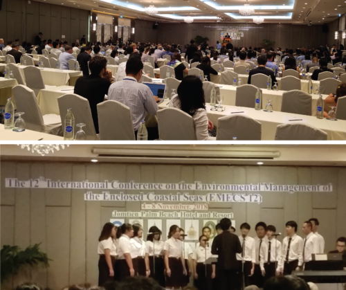 EMECS12 opening ceremony (top) with Thai high school choir singing 