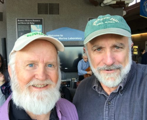 Fred Short and Bill Dennison, former lab mates of Susan Williams at the University of Alaska. Photo credit: Bill Dennison.