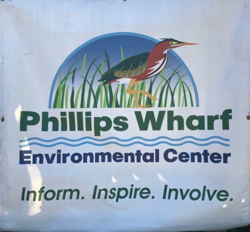Sign at Phillips Wharf entrance. Photo credit: Bill Dennison.
